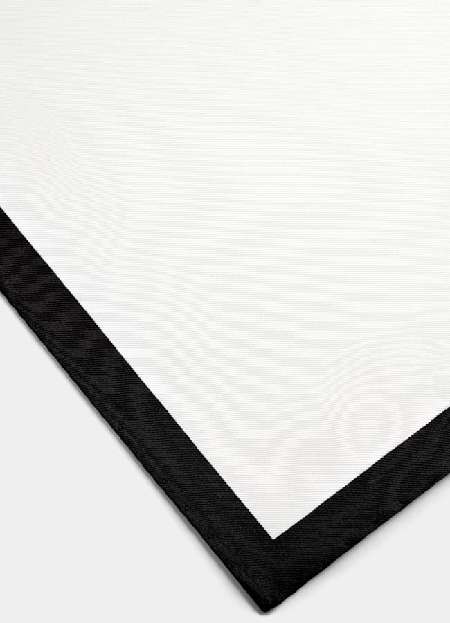 SUITSUPPLY Pure Silk by Canepa, Italy White Pocket Square